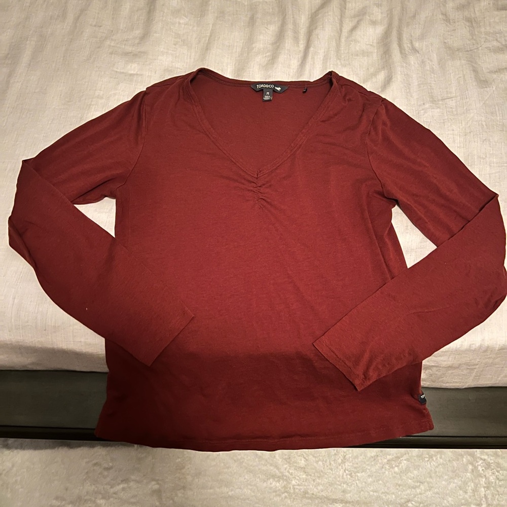 Rutched Scoopneck Long Sleeve